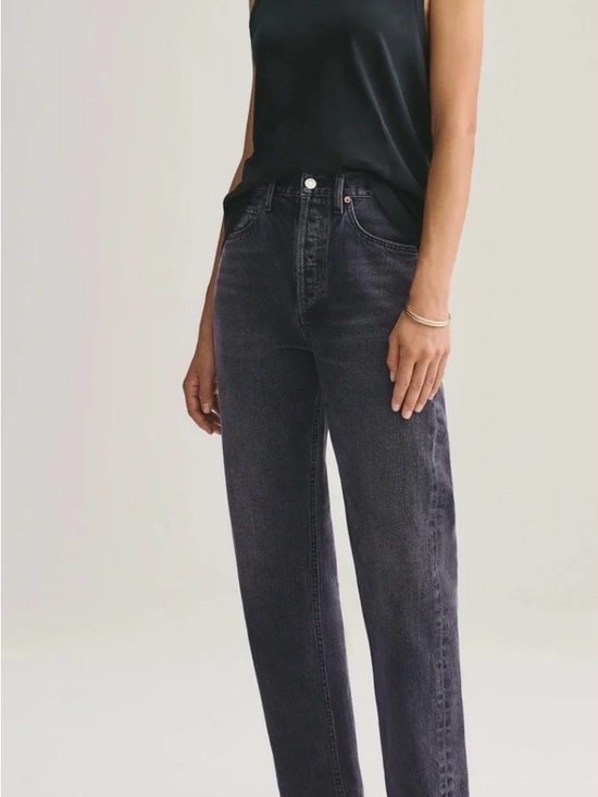 Agolde Denim - Agolde 90s Mid Rise Loose Fit Jeans Size 25 Wash Photogram Faded Black